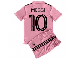 Inter Miami Lionel Messi #10 Koszulka Podstawowych Dziecięca 2023-24 Krótki Rękaw (+ Krótkie spodenki)